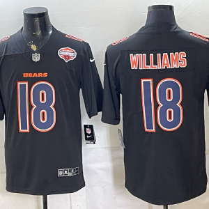 Men’s Chicago Bears Caleb Williams #18 Nike Black 2026–27 Commemorative Patch Football Jersey KKB014