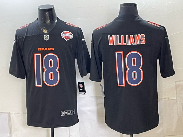 Men’s Chicago Bears Caleb Williams #18 Nike Black 2026–27 Commemorative Patch Football Jersey KKB014