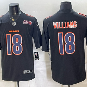 Men’s Chicago Bears Caleb Williams #18 Nike Black 2026–27 Commemorative Patch Football Jersey KKB015