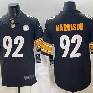 yp252804201-018 Men’s Pittsburgh Steelers James Harrison #92 Nike Black 2026–27 Commemorative Patch Football Jersey KKB018