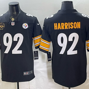 Men’s Pittsburgh Steelers James Harrison #92 Nike Black 2026–27 Commemorative Patch Football Jersey KKB019