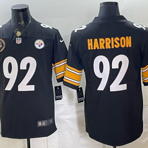 Men’s Pittsburgh Steelers James Harrison #92 Nike Black 2026–27 Commemorative Patch Football Jersey KKB021