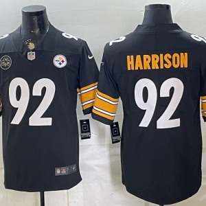 Men’s Pittsburgh Steelers James Harrison #92 Nike Black 2026–27 Commemorative Patch Football Jersey KKB022