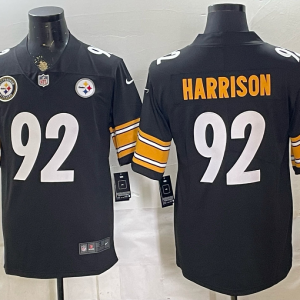 Men’s Pittsburgh Steelers James Harrison #92 Nike Black 2026–27 Commemorative Patch Football Jersey KKB024