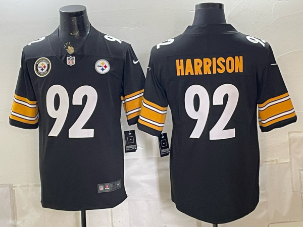 Men’s Pittsburgh Steelers James Harrison #92 Nike Black 2026–27 Commemorative Patch Football Jersey KKB024