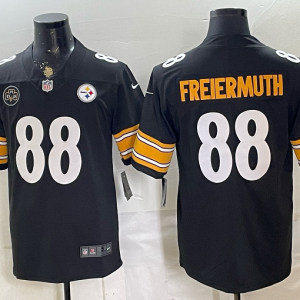 Men’s Pittsburgh Steelers Pat Freiermuth #88 Nike Black 2026–27 Commemorative Patch Football Jersey KKB025