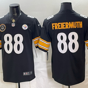 Men’s Pittsburgh Steelers Pat Freiermuth #88 Nike Black 2026–27 Commemorative Patch Football Jersey KKB026
