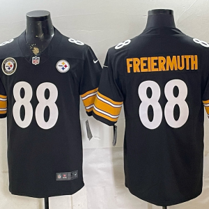Men’s Pittsburgh Steelers Pat Freiermuth #88 Nike Black 2026–27 Commemorative Patch Football Jersey KKB030