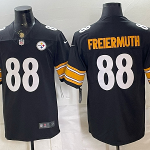 Men’s Pittsburgh Steelers Pat Freiermuth #88 Nike Black 2026–27 Commemorative Patch Football Jersey KKB031