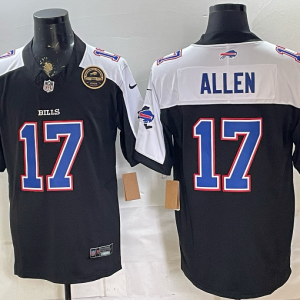 Men’s Buffalo Bills Josh Allen #17 Nike Navy and White 2026–27 Thanksgiving Third-Generation Football Jersey KKB039