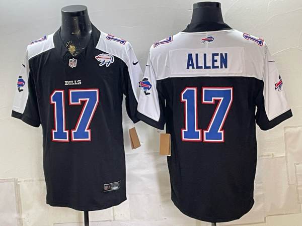 Men’s Buffalo Bills Josh Allen #17 Nike Navy and White 2026–27 Thanksgiving Third-Generation Football Jersey KKB040