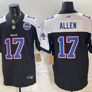 Men’s Buffalo Bills Josh Allen #17 Nike Navy and White 2026–27 Thanksgiving Third-Generation Football Jersey KKB041