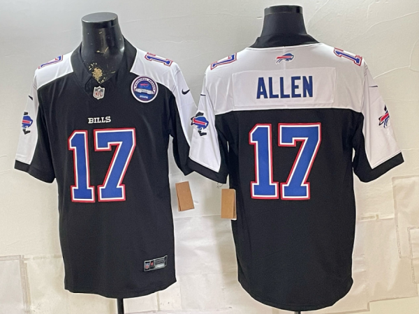 Men’s Buffalo Bills Josh Allen #17 Nike Navy and White 2026–27 Thanksgiving Third-Generation Football Jersey KKB041