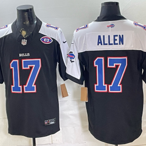 Men’s Buffalo Bills Josh Allen #17 Nike Navy and White 2026–27 Thanksgiving Third-Generation Football Jersey KKB042