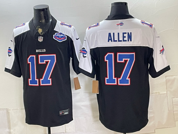 Men’s Buffalo Bills Josh Allen #17 Nike Navy and White 2026–27 Thanksgiving Third-Generation Football Jersey KKB044