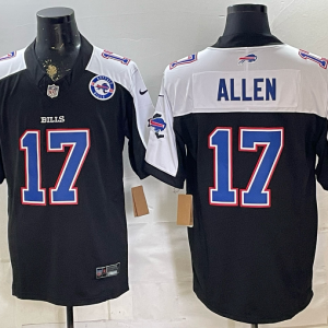 Men’s Buffalo Bills Josh Allen #17 Nike Navy and White 2026–27 Thanksgiving Third-Generation Football Jersey KKB045