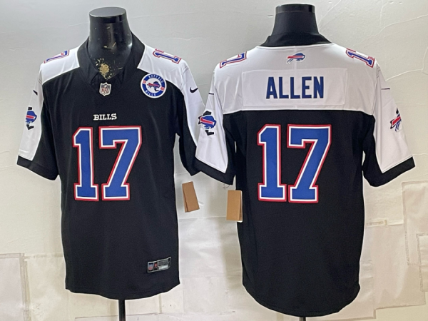 Men’s Buffalo Bills Josh Allen #17 Nike Navy and White 2026–27 Thanksgiving Third-Generation Football Jersey KKB045