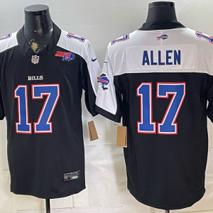 Men’s Buffalo Bills Josh Allen #17 Nike Navy and White 2026–27 Thanksgiving Third-Generation Football Jersey KKB046
