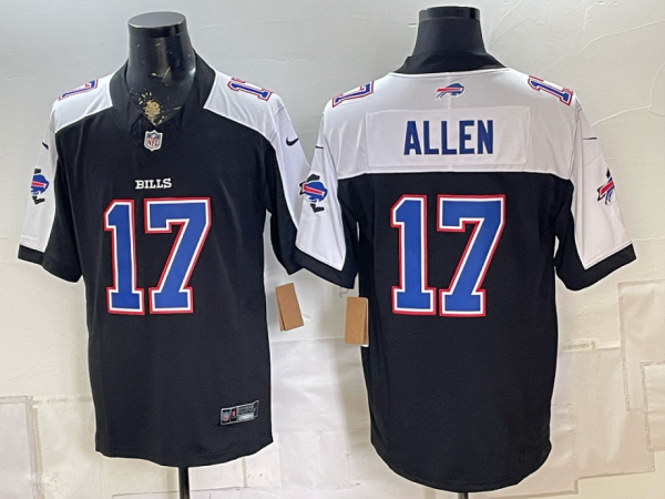 Men’s Buffalo Bills Josh Allen #17 Nike Navy and White 2026–27 Thanksgiving Third-Generation Football Jersey KKB047