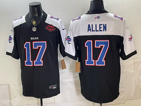 yp252804201-048 Men’s Buffalo Bills Josh Allen #17 Nike Navy and White 2026–27 Thanksgiving Third-Generation Football Jersey KKB048