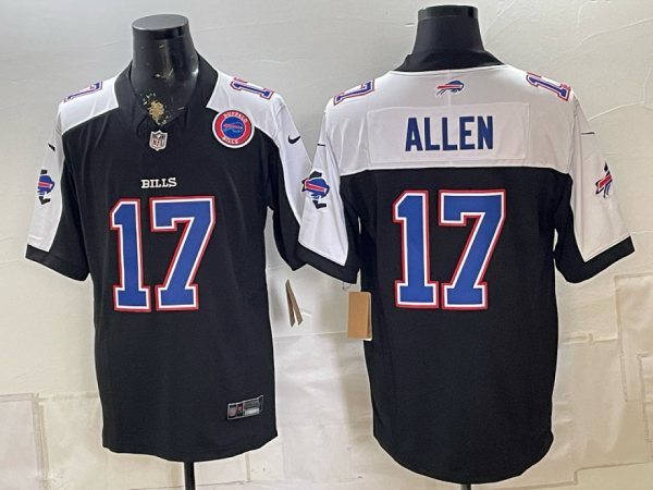 Men’s Buffalo Bills Josh Allen #17 Nike Navy and White 2026–27 Thanksgiving Third-Generation Football Jersey KKB049