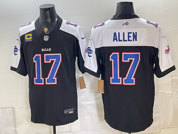 Men’s Buffalo Bills Josh Allen #17 Nike Navy and White 2026–27 Thanksgiving Third-Generation Football Jersey KKB050