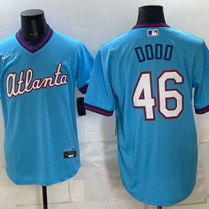 Men’s Atlanta Braves Dylan Dodd #46 Nike Powder Blue 2026–27 Special Edition Baseball Jersey KKB051