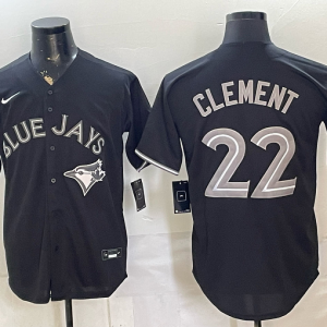 Men’s Toronto Blue Jays Ernie Clement #22 Nike Black 2026–27 Reverse Edition Baseball Jersey KKB052
