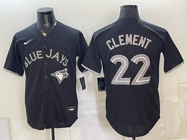 Men’s Toronto Blue Jays Ernie Clement #22 Nike Black 2026–27 Reverse Edition Baseball Jersey KKB052