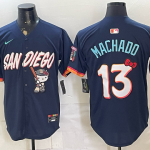Men’s San Diego Padres Manny Machado #13 Nike Navy 2026–27 Hello Kitty Tucson Baseball Jersey KKB062