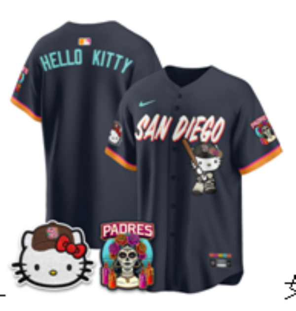 Men’s San Diego Padres Nike Navy 2026–27 Hello Kitty Tucson Baseball Jersey KKB066