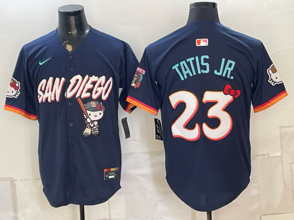 Men’s San Diego Padres Fernando Tatis Jr. #23 Nike Navy 2026–27 Hello Kitty Tucson Baseball Jersey KKB067