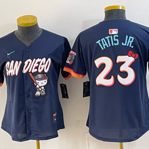 Women’s San Diego Padres Fernando Tatis Jr. #23 Nike Navy 2026–27 Hello Kitty Tucson Baseball Jersey KKB081