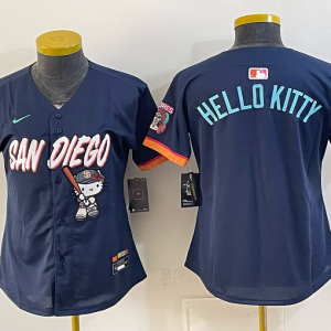 Women’s San Diego Padres Nike Navy 2026–27 Hello Kitty Tucson Baseball Jersey KKB085