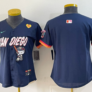 Women’s San Diego Padres Nike Navy 2026–27 Hello Kitty Tucson Baseball Jersey KKB087