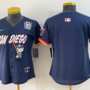 Women’s San Diego Padres Nike Navy 2026–27 Hello Kitty Tucson Baseball Jersey KKB088
