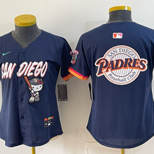 Women’s San Diego Padres Nike Navy 2026–27 Hello Kitty Tucson Baseball Jersey KKB092