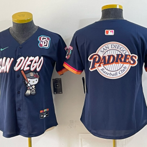 Women’s San Diego Padres Nike Navy 2026–27 Hello Kitty Tucson Baseball Jersey KKB094