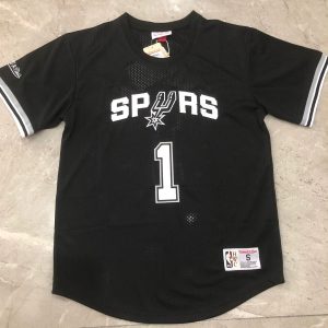 San Antonio Spurs Victor Wembanyama #1 Black Short-Sleeve Style