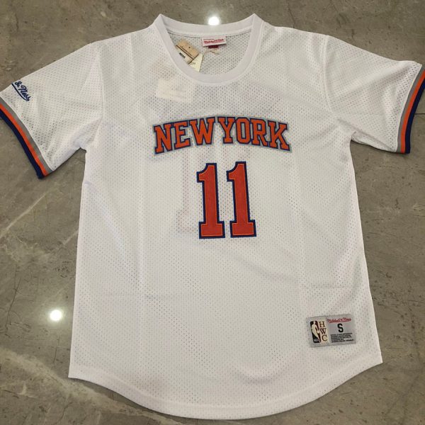 New York Knicks #11 White Short-Sleeve Style