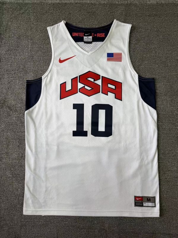 USA Basketball Kobe Bryant #10 White Throwback Style