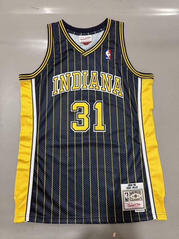 Indiana Pacers Reggie Miller #31 Navy Throwback Style