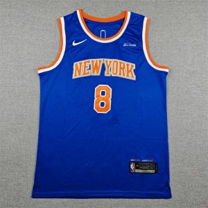 New York Knicks OG Anunoby Blue Basketball Jersey