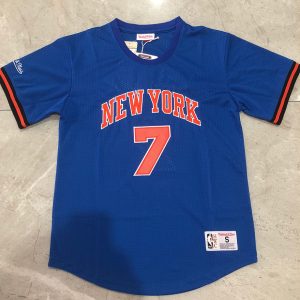 New York Knicks Carmelo Anthony #7 Blue Short-Sleeve Style