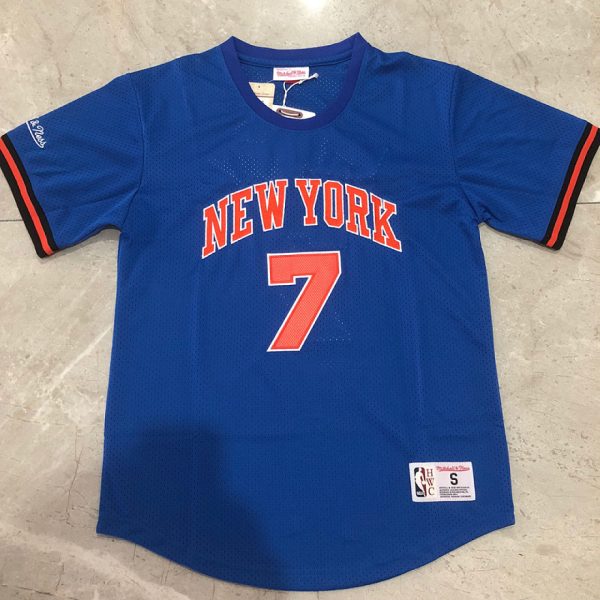 New York Knicks Carmelo Anthony #7 Blue Short-Sleeve Style