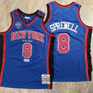 New York Knicks Latrell Sprewell #8 Black Basketball Jersey