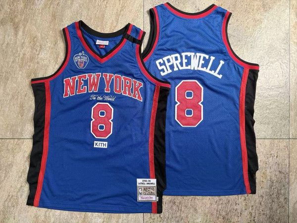 New York Knicks Latrell Sprewell #8 Black Basketball Jersey