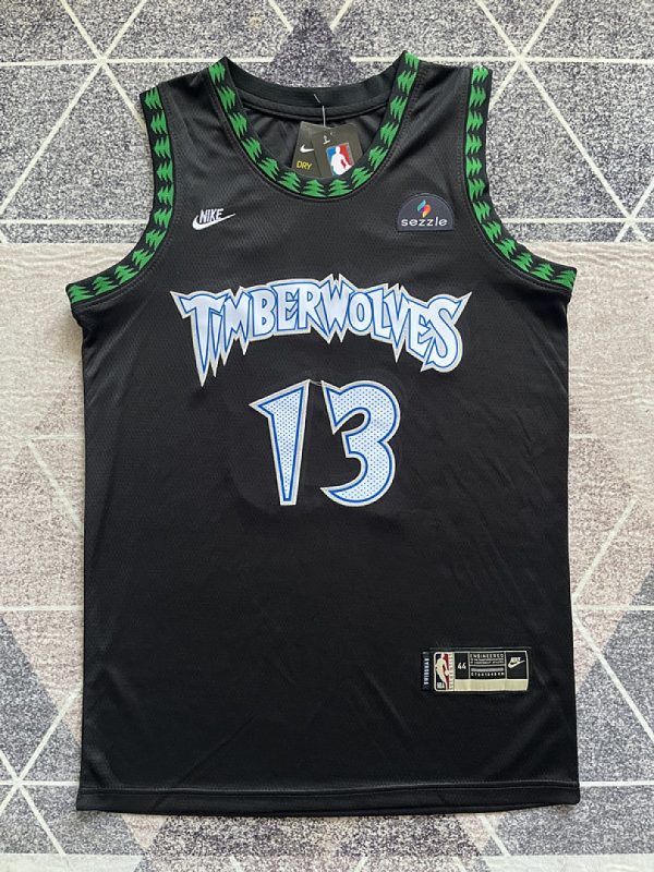 Minnesota Timberwolves #13 Black Basketball Jersey