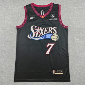 Philadelphia 76ers Brown #7 Black Basketball Jersey