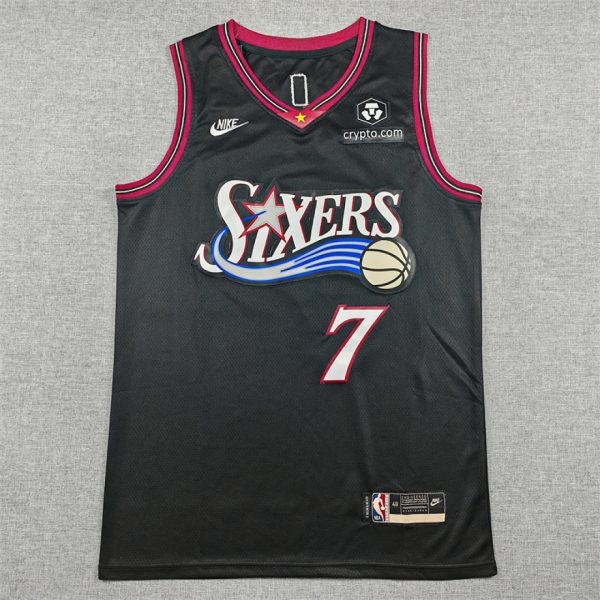 Philadelphia 76ers Brown #7 Black Basketball Jersey